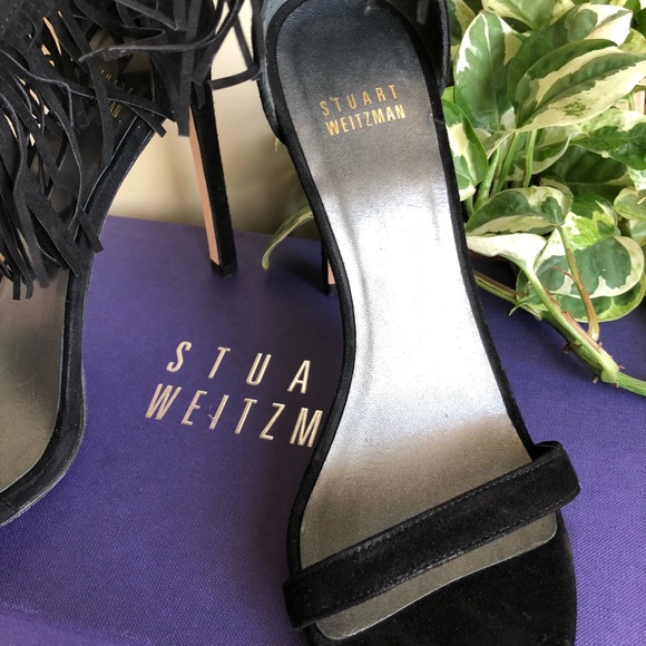 STUART WEITZMAN LOVEFRINGE ANKLE STRAP SANDALS - Picture 3 of 7